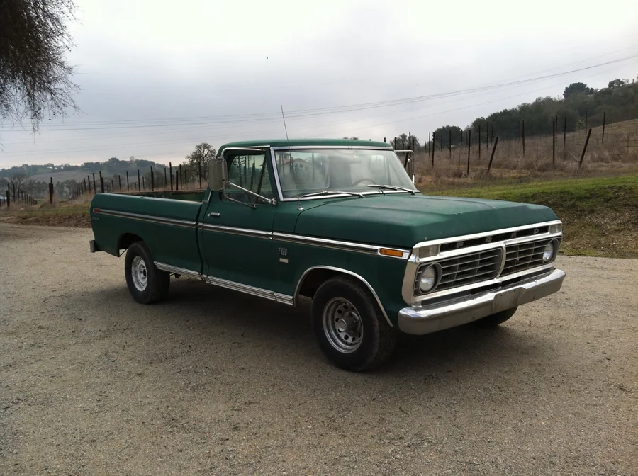 Mr. Green vintage pickup truck on the ranch